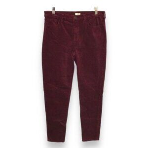 J. Crew Women’s Velvet Stretch Skinny Jeans, Deep Wine, size 29